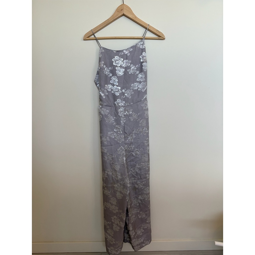 Urban Outfitters Silver Jacquard Jumpsuit